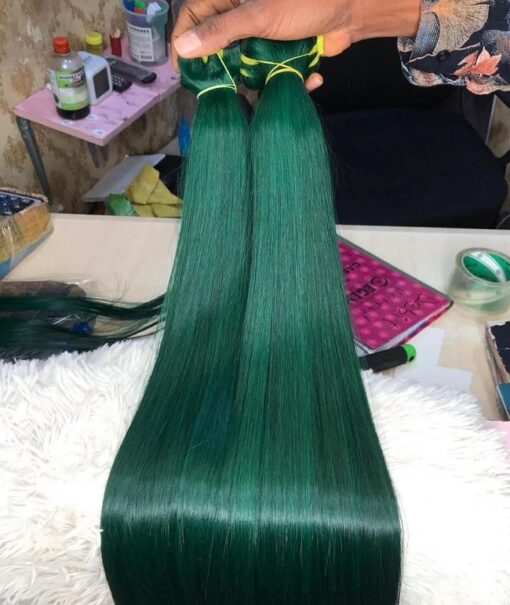 22" Gucci Bone Straight(green) 200g 2x6 closure