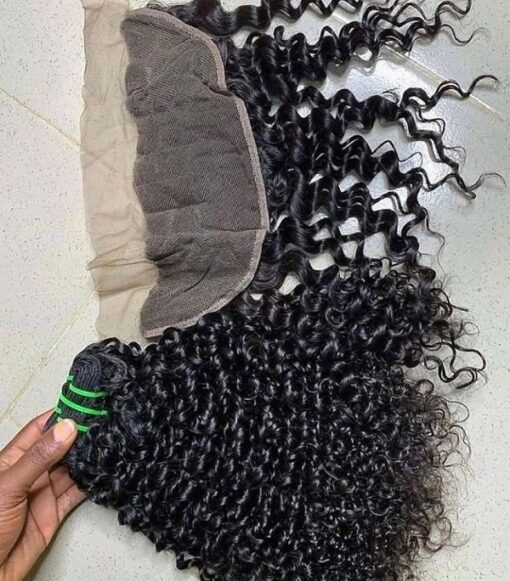 14" Single Drawn Pixie Curls and Frontal 220g