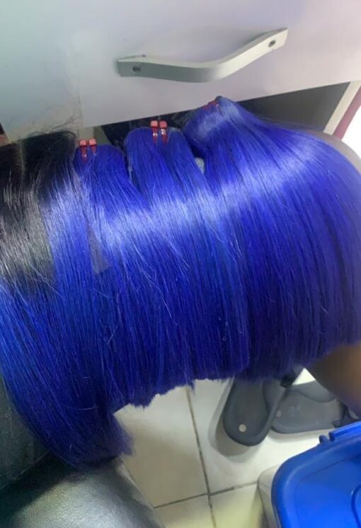 8″ Gucci Bone Straight (blue) 200g 2×6 closure