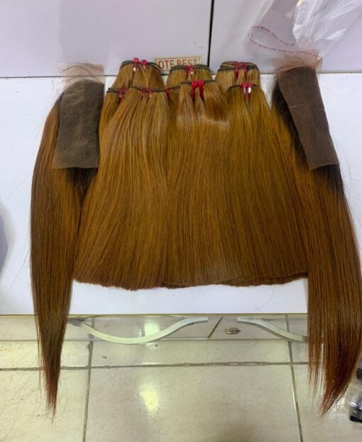 10" Donor bone straight( brown)200g 2x6 closure