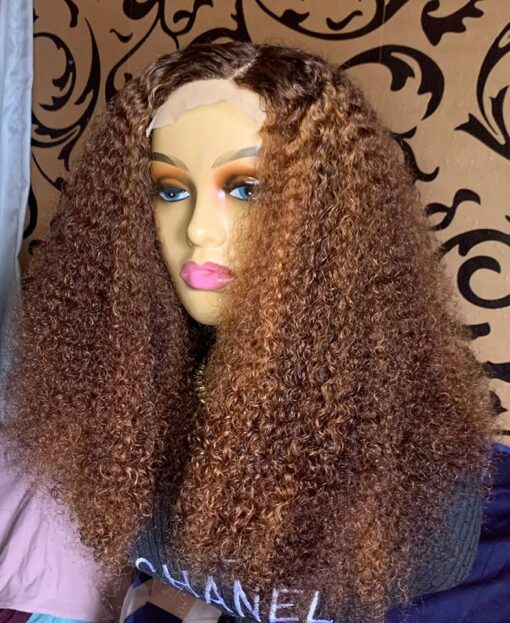 20" Pixie Curls Wig( Highlight) 200g 4x4 closure