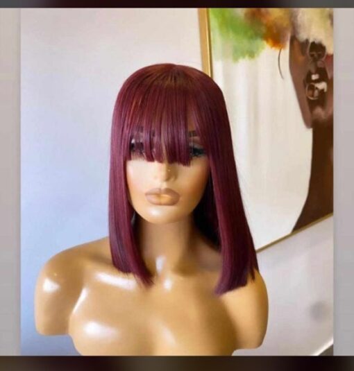 12" Fringe Bone Straight Wig (burgundy)