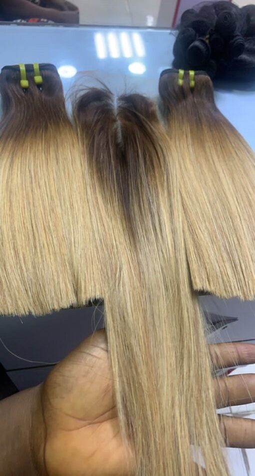10" Gucci Bone Straight (blonde) 2x6 closure