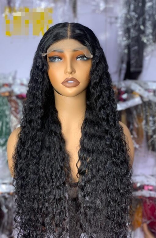 Human Hair Blend Deep Wave wig 30" 5x5 Closure